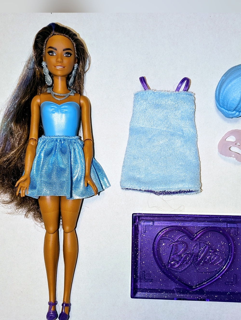 Mattel Barbie Unboxed Party Glam Purple Sparkle Doll with Accessories